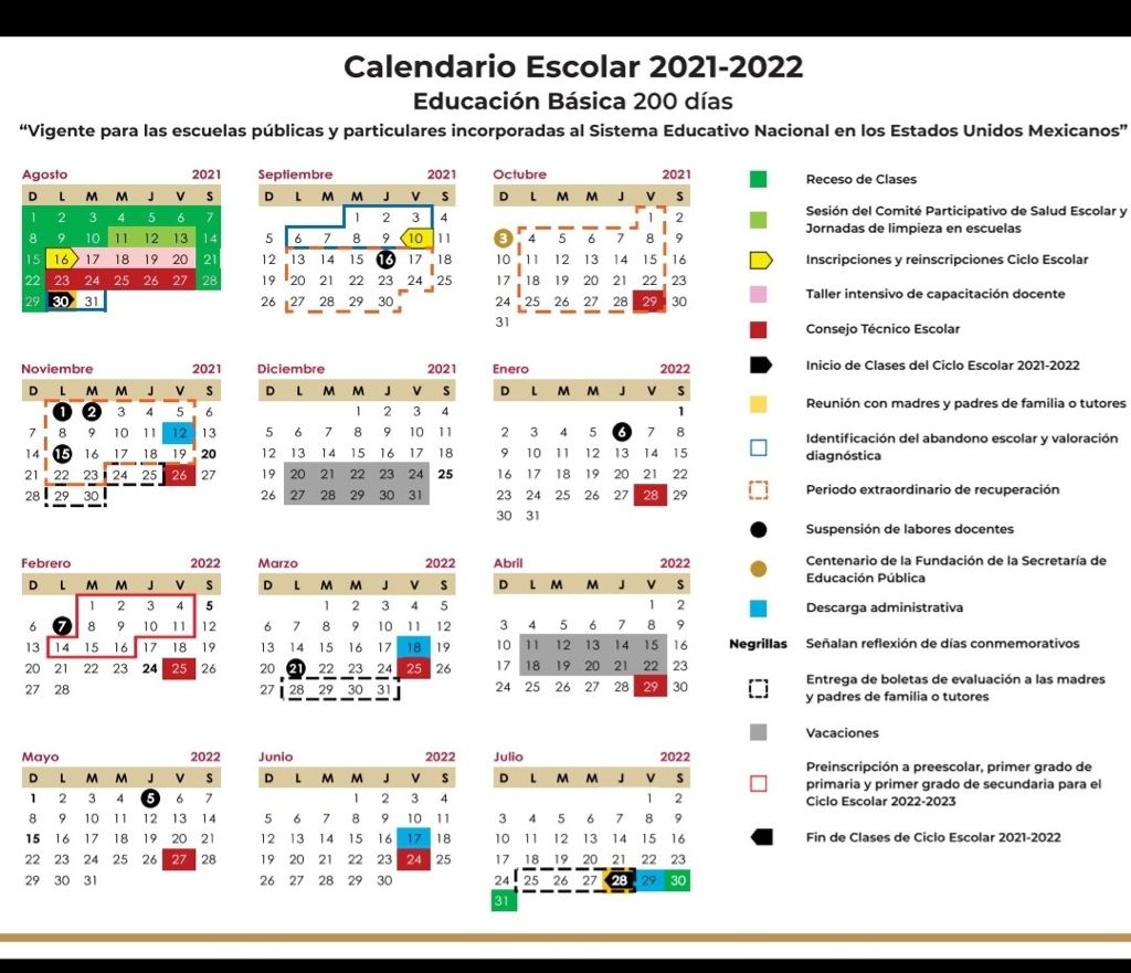 Calendario Escolar 2021 2022 Educación Normal Normal No 3 De